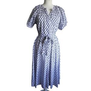Perry Walker The Rose Maxi Dress Cotton Shirt Dress (sz 2/M) 470